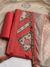 Neck Embroidered Cotton Blend Unstitched Suit With Dupatta